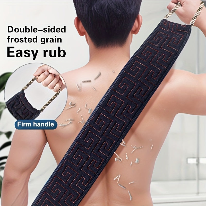 Double-Sided Frosted Back Exfoliating Towel with Long Handle